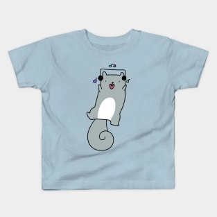 Dancing Headphones Squirrel Kids T-Shirt